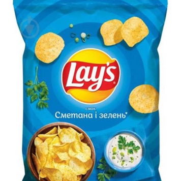 Чіпси Lay&rsquo;s Сметана та зелень, 130 г SK-0051 фото